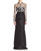 Carolina Herrera Laceoverlay Evening Gown - Lyst