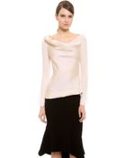 Donna Karan New York Long Sleeve Asymmetrical Top - Lyst