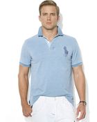 Polo Ralph Lauren Custom Fit Big Pony Indigo Mesh Polo - Lyst
