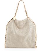 Stella McCartney Falabella Large Metallic Woven Tote Bag - Lyst