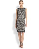 Tadashi Shoji Sleeveless Peekaboo Lace Dress - Lyst