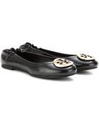 Tory Burch Classic Reva Leather Ballerinas - Lyst
