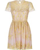 Valentino Beaded Short Sleeve Dress In Blush - Lyst