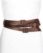 Donna Karan New York Triplebuckle Leather Belt - Lyst