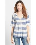 Lucky Brand Pintuck Pleat Top - Lyst