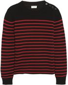 Saint Laurent Striped Cotton And Wool-Blend Sweater - Lyst
