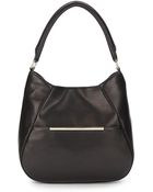 Saks Fifth Avenue Black Label Metal Bar Leather Hobo Bag - Lyst