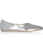 Stella McCartney Metallic Faux Leather Ballet Flats - Lyst
