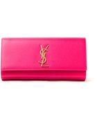 Saint Laurent Leather Monogram Clutch - Lyst