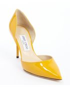 Jimmy Choo Sunflower Yellow Patent Leather 'Addison' Pointed Toe Pumps - Lyst