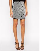 Asos Premium Mini Skirt With Embellishment - Lyst