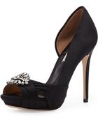 Badgley Mischka Tina Satin Ornament Pump - Lyst