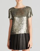 Alice + Olivia Alice + Olivia Top - Sarita Sequin - Lyst