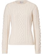 RED Valentino Wool-Cashmere Cable Knit Pullover - Lyst