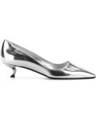 Roger Vivier Virgule Metallic-Leather Pumps - Lyst