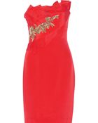 Notte By Marchesa Appliquã©D Silk Dress - Lyst