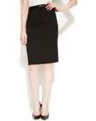 Calvin Klein Belted Pinstriped Pencil Skirt - Lyst