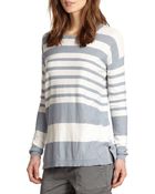Vince Striped Cotton Slub Sweater - Lyst