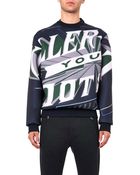Juun.J Slogan-Print Neoprene Sweatshirt - Lyst
