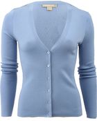 Michael Kors Super Cashmere V-Neck Cardigan - Lyst