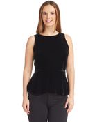 Eileen Fisher Silk Peplum Top - Lyst