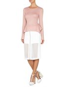BCBGMAXAZRIA Sleek Silk Blend Top - Lyst