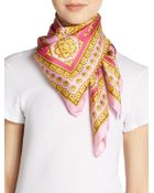 Versace Square Silk Foulard Scarf - Lyst