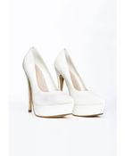 Missguided Sienna Pointed Platform Court Heels White Reptile - Lyst