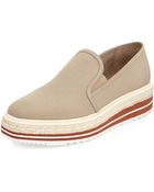 Prada Linen Espadrille Slip-On Loafer - Lyst