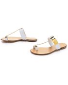 Casadei Metal Plating Sandals - Lyst