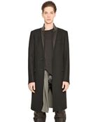 Balmain Nappa Leather & Wool Coat - Lyst
