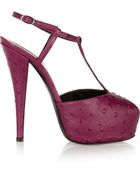 Giuseppe Zanotti Monro Ostrich-Effect Leather Sandals - Lyst