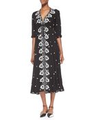 Free People Floralembroidered Voile Dress - Lyst