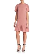 RED Valentino Ruffled-Hem Knit Dress - Lyst