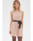 Forever 21 Pintucked Fit & Flare Dress - Lyst