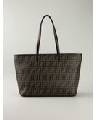 Fendi Ff Logo Roll Bag Tote - Lyst