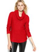 Calvin Klein Ribbed Cowl-Neck Sweater - Lyst