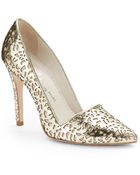 Alice + Olivia Dina Metallic Leather Cutout Pumps - Lyst