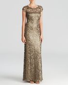 Tadashi Shoji Gown - Cap Sleeve Illusion Sequin - Lyst