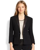 Rag & Bone Smith Leather-Lapelled Crepe Blazer - Lyst