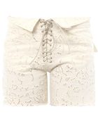 Isabel Marant Izard Embroidered-Cotton Shorts - Lyst