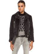 Acne Studios Mock Felted Shearling Jacket - Lyst