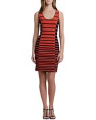 Halston Heritage Sleeveless Striped Tank Dress - Lyst