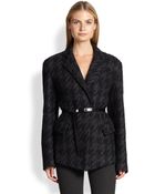 Donna Karan New York Belted Houndstooth Jacket - Lyst