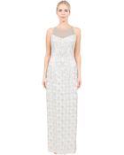 Sue Wong Illusion Yoke Embroidered Gown - Lyst
