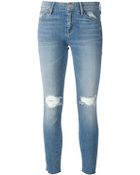 Mother Looker Cropped Skinny Jeans - Lyst