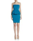 Torn By Ronny Kobo Camille Strapless Scuba Peplum Dress - Lyst
