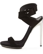 Giuseppe Zanotti Suede Ankle-Wrap Sandal - Lyst