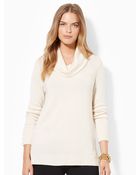 Lauren by Ralph Lauren Wool-Blend Cowlneck Sweater - Lyst