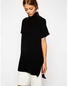 Asos Longline High Neck Tunic Top - Lyst